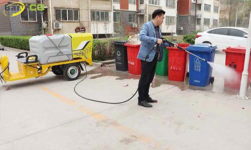 小型三輪電動高壓清洗車，小巷清潔好幫手